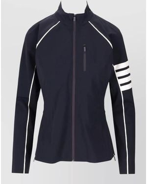 Thom Browne Compression Zip Jacket High Collar Stripes - Blue