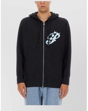 3.PARADIS Cotton Zip Hoodie - Black
