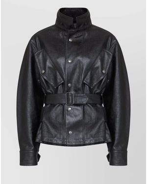 Maison Margiela Belted Waxed Jacket - Black