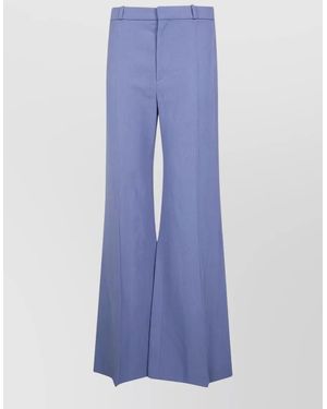 Chloé Long Trousers Wide Leg Front Pleats - Blue