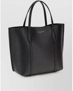 Tory Burch Calf Leather Tote Bag - Black