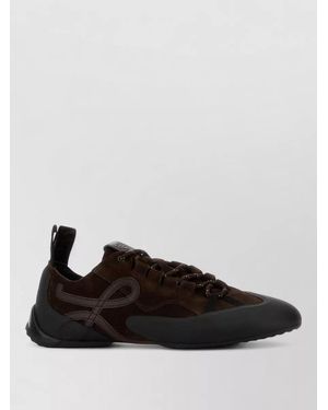 Loewe Grip Trainers Suede Upper Rubber Sole Pull Tab - Black