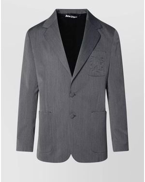 Palm Angels Single-Breasted Blazer - Grey