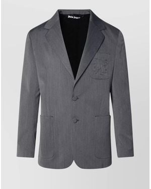 Palm Angels Single-Breasted Blazer - Grey