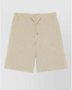 Drole de Monsieur Tailored Bermuda Shorts Side And Back Pockets - Natural