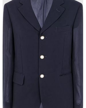 Comme des Garçons Single-Breasted Blazer Jacket - Blue