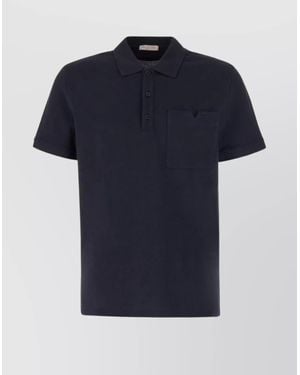 Valentino Garavani Cotton Piqué Polo Shirt - Blue
