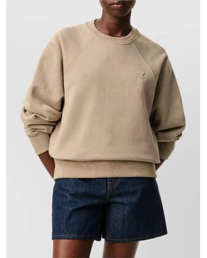 Ami Paris Logo Cotton Sweatshirt - Blue