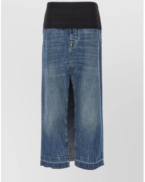 Stella McCartney Denim High-Rise Midi Skirt - Blue