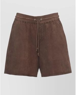 P.A.R.O.S.H. Leather Knee-Length Shorts - Brown