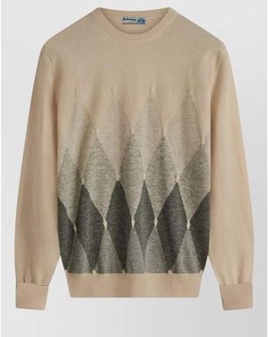 Ballantyne Cashmere Diamond-Intarsia Crewneck Sweater - Multicolor