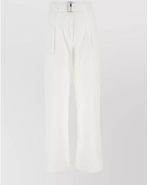 Philosophy Denim Belted Wide-Leg Trousers - White