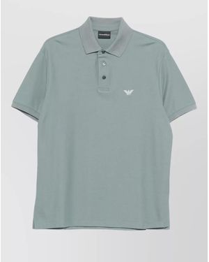 Emporio Armani Cotton Short-Sleeve Polo Shirt - Blue