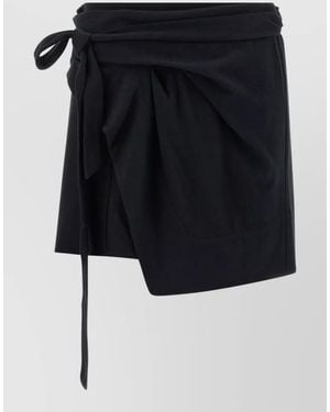 Isabel Marant Berenice Skirt Asymmetric Design Tie Waist - Black