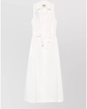 Woolrich Cotton Dress Shirt Style Belt Waist - White