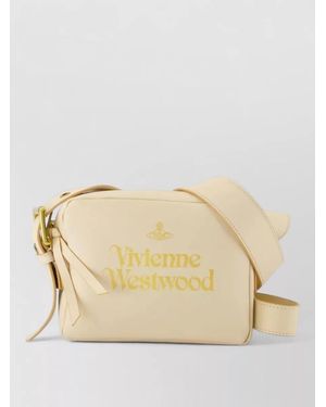 Vivienne Westwood Carrie Camera Leather Shoulder Bag - Natural