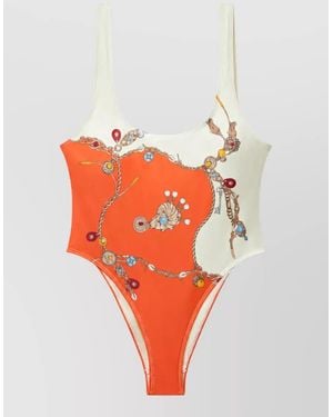 Versace Printed Swimsuit - Red