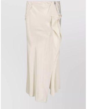 The Attico Viscose Midi Wrap Skirt - Natural