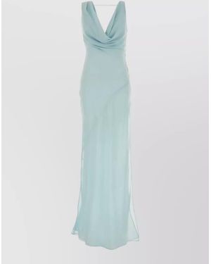 ANDAMANE Stretch Georgette Minerva Long Dress - Blue