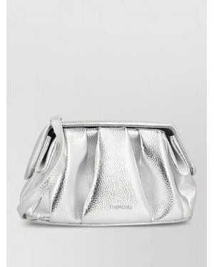 THEMOIRÈ Athena Pleated Metallic Clutch Bag Handle - Grey