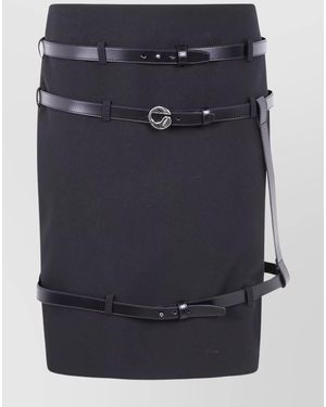 Coperni Recycled Polyester Multi Belt Fitted Skirt - Blue