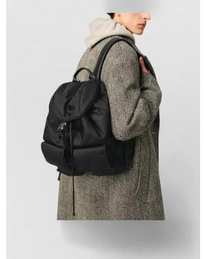 Ami Paris Marcel Flap Backpack Adjustable Straps - Gray