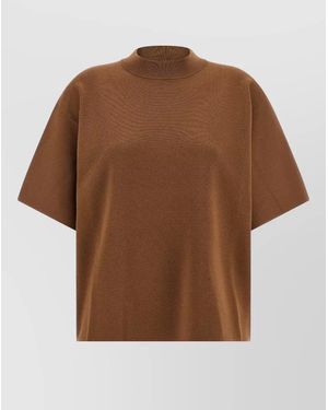 Max Mara Viscose Milano Stitch Short-Sleeve Jumper - Brown