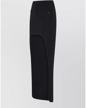 Courreges Viscose-Blend Asymmetric Maxi Skirt - Black