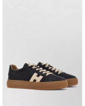 Hogan Lace Up Shoes Round Toe Suede Finish - Multicolor