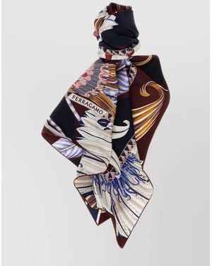 Ferragamo Rectangular Scarf Featuring Intricate Pattern - Multicolor