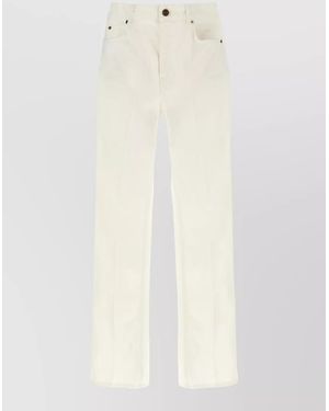 Balmain Denim High-Rise Straight-Leg Jeans - White