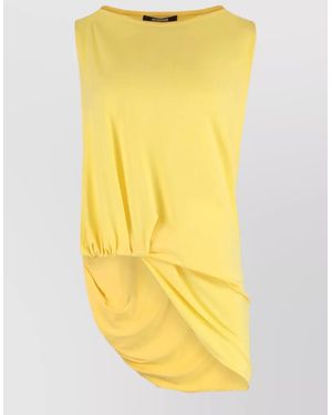 Jacquemus Sleeveless Draped Top Round Neck - Yellow