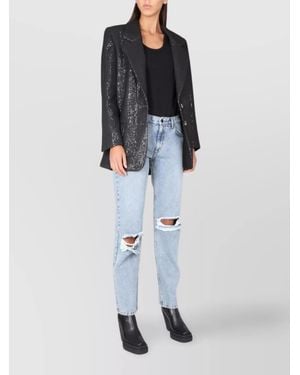 The Mannei Sequin Embellished Longline Blazer - Multicolour