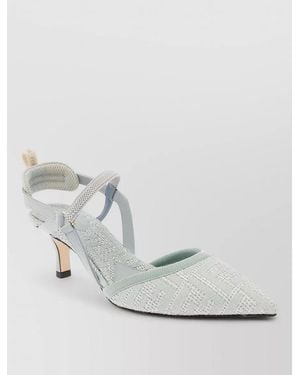 Fendi Fabric Sandals - White