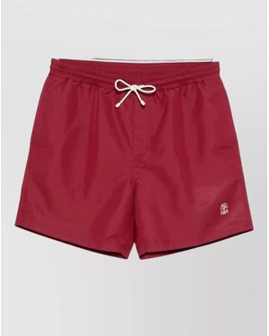 Brunello Cucinelli Comfortable Swim Shorts Featuring Pockets - Red