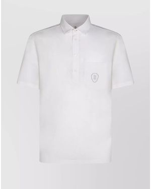 Brunello Cucinelli Short Sleeve Button-Down Collar Shirt - White