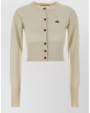 Vivienne Westwood Cotton Blend Bea Crew Neck Cardigan - Natural
