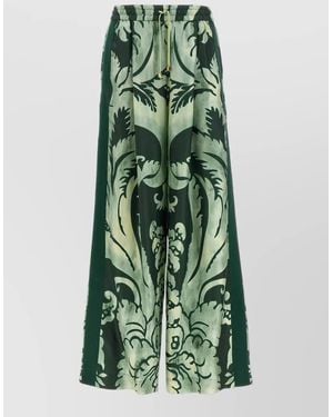 F.R.S For Restless Sleepers Asteria Trousers Allover Print Elastic Waistband - Green
