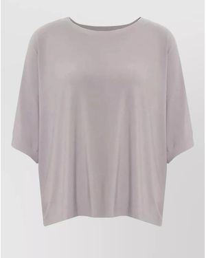 Norma Kamali Short-Sleeve Boxy Top - Grey