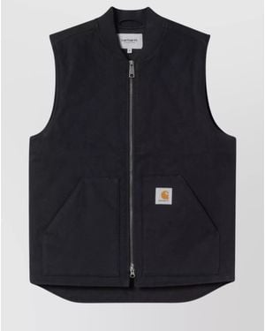 Carhartt Sleeveless Coat Featuring Patch Pockets - Blue