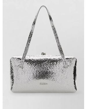 Jil Sander Goji Nappa Leather Shoulder Bag - Grey