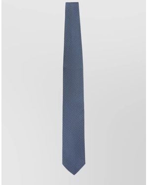 Lanvin Circle Dot Silk Tie Slim Design - Blue