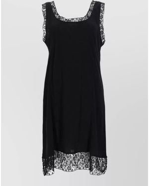 Our Legacy Sleeveless Dress Scoop Neck Sheer Overlay - Black