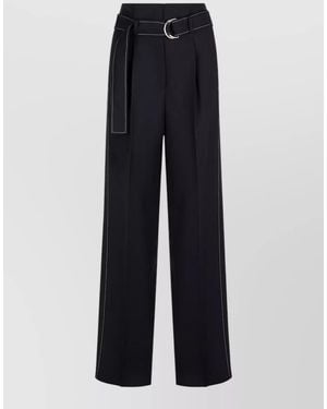 The Seafarer Irony Trousers Belted Waist Contrast Stitching - Blue