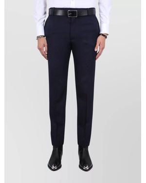 McQueen Wool Tailored Cigarette Trousers - Blue