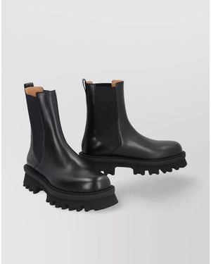 Ferragamo Leather Chelsea Boots - Black