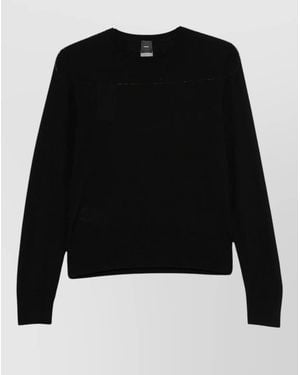 Pinko Lourdes Fine Knit Long Sleeve Top - Black
