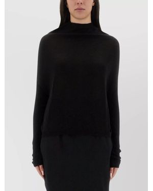 Rick Owens Knit Top With Long Sleeves And Relaxed Fit - Black