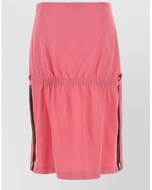 Fendi Viscose Blend Skirt Gathered Detail - Pink