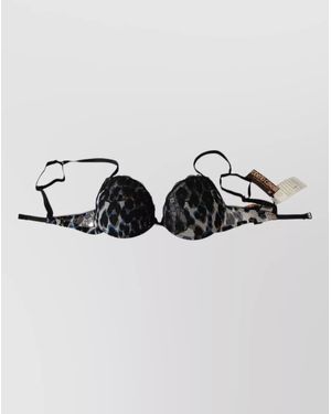 Roberto Cavalli Leopard Lace Underwire Bra - Metallic